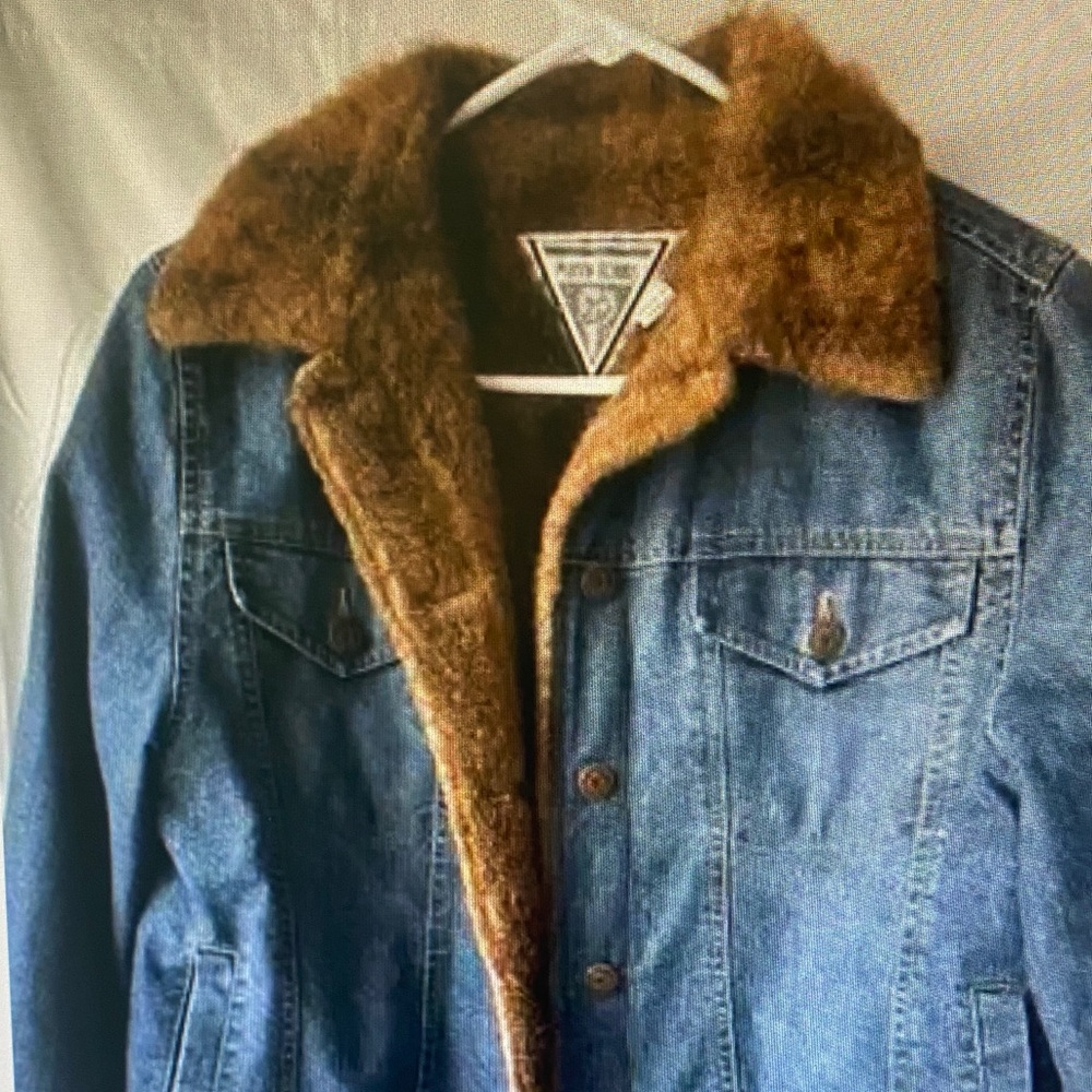 Marvin Richards Faux Fur Lined Denim Jacket Womens Size Small